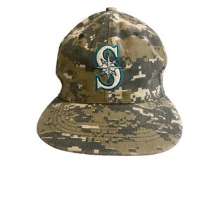 Seattle Mariners Digi Camo Snapback Hat Adjustable Baseball Cap